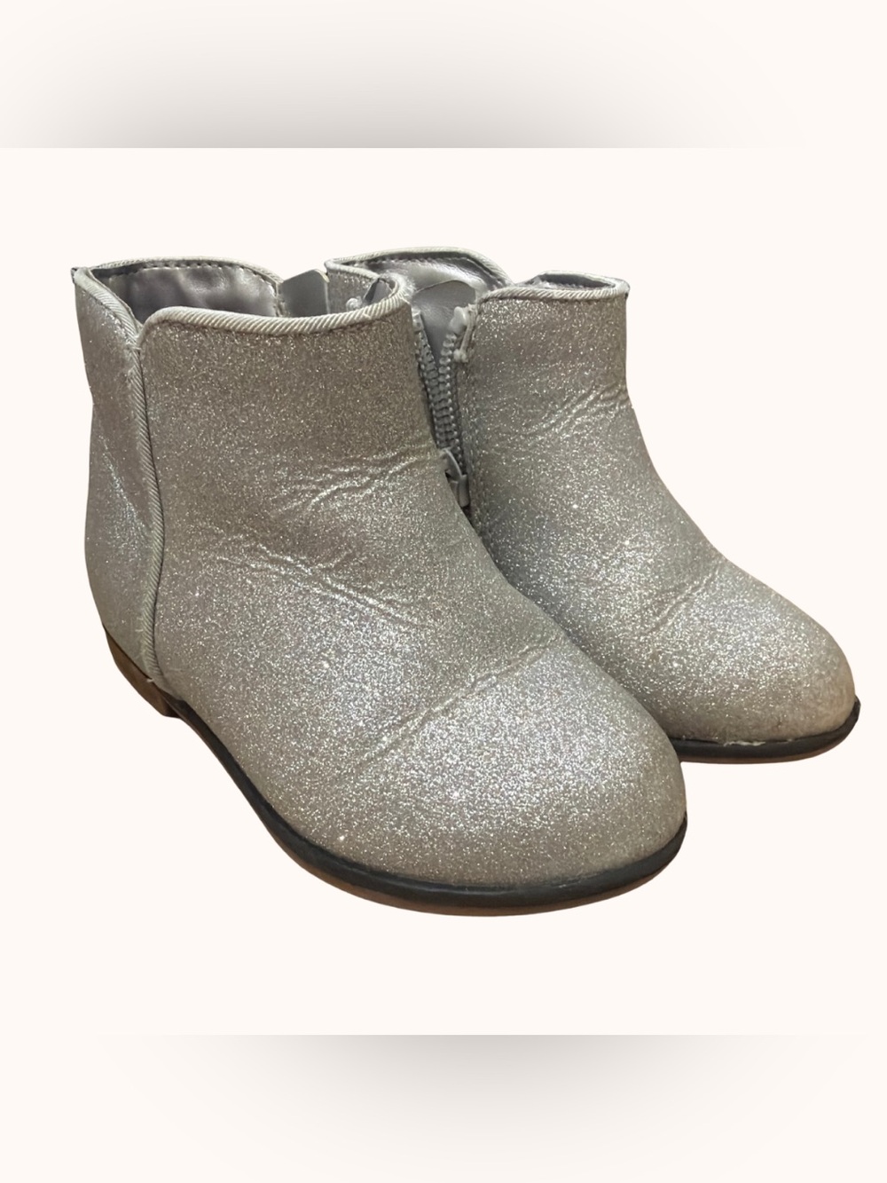 Old Navy Girls Silver Glitter Ankle Boots